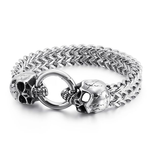 charm bracelets punk stainless steel skull bracelet men s mesh chain bangle man jewelry accessories, Golden;silver
charm bracelets punk stainless steel skull bracelet men s mesh chain bangle man jewelry accessories, Golden;silver