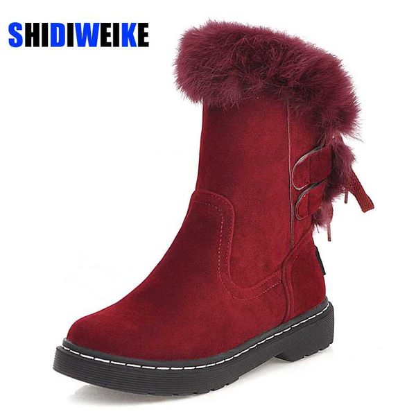 warm flat heel solid warm boots woman ankle boots slip on flock snow fur leather lace-up female plush suede shoes, Black
warm flat heel solid warm boots woman ankle boots slip on flock snow fur leather lace-up female plush suede shoes, Black
