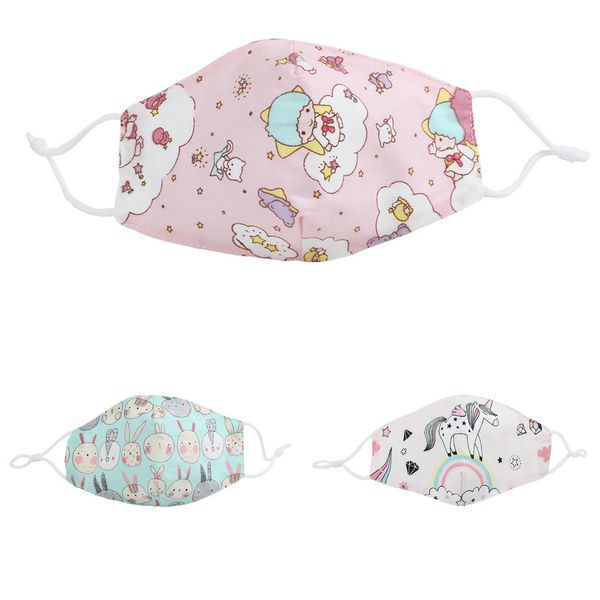 animal mask face cartoon kids unicorn printed dust mask washable mouth masks reusable dnmq