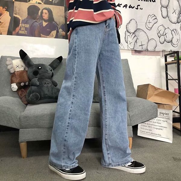 autumn and winter men's loose wide leg straight jeans youth jeans and jeansmop jeanschic slimming high waist bf vertical sense mop trou, Blue
autumn and winter men's loose wide leg straight jeans youth jeans and jeansmop jeanschic slimming high waist bf vertical sense mop trou, Blue
