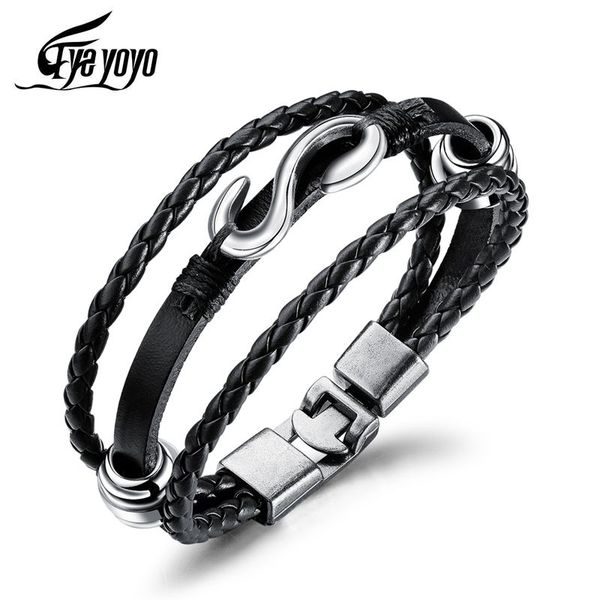 eyeyoyo letter personality wild men's braided bracelet, Golden;silver 
eyeyoyo letter personality wild men's braided bracelet, Golden;silver