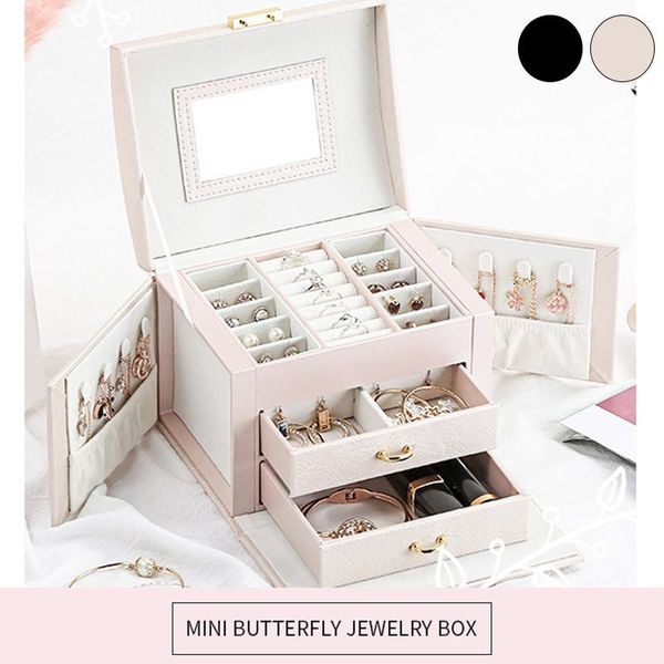 jewelry box large capacity leather storage jewelry box earring ring necklace with mirror watch jewelry organizer t200917, Black;white
jewelry box large capacity leather storage jewelry box earring ring necklace with mirror watch jewelry organizer t200917, Black;white
