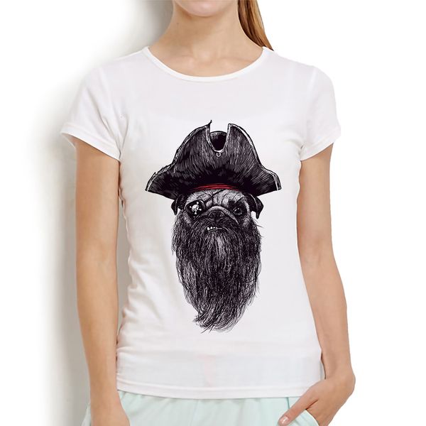 pirate blackbeard pug dog funny t shirt women new white casual femme cool punk tshirt
pirate blackbeard pug dog funny t shirt women new white casual femme cool punk tshirt
