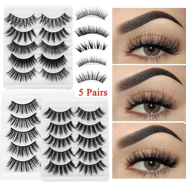 5 pairs mixing styles cross long lash 3d faux mink hair false eyelashes wispy thick lashes soft handmade makeup tool
5 pairs mixing styles cross long lash 3d faux mink hair false eyelashes wispy thick lashes soft handmade makeup tool