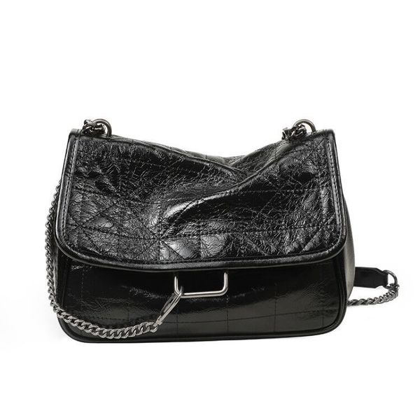 2020 new stray large-capacity leather women's chain oil wax postman leather shoulder messenger bags