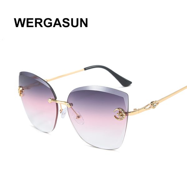 wergasun cat eye sunglasses women brand design metal frame mirror sun glasses vintage rimless gradient glasses for female uv400, White;black
wergasun cat eye sunglasses women brand design metal frame mirror sun glasses vintage rimless gradient glasses for female uv400, White;black