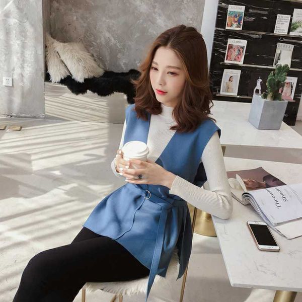 woolen sweater women blouse 2020 spring autumn winter casual loose fashion pullover vest female jacket belt bow v-neck, Black;white
woolen sweater women blouse 2020 spring autumn winter casual loose fashion pullover vest female jacket belt bow v-neck, Black;white