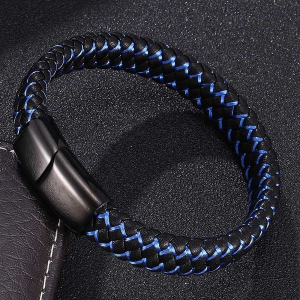 charm bracelets for men black blue braided leather bracelet bangles stainless steel magnetic clasps male wrist band jewelry gifts 0002, Golden;silver
charm bracelets for men black blue braided leather bracelet bangles stainless steel magnetic clasps male wrist band jewelry gifts 0002, Golden;silver