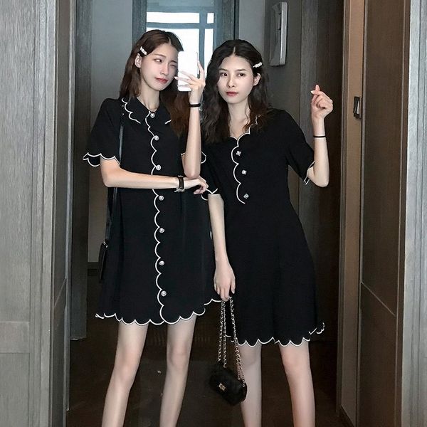 2020 new girlfriends formal different sisters dress knitted dress ins style loose summer students cbnia, Black;gray
2020 new girlfriends formal different sisters dress knitted dress ins style loose summer students cbnia, Black;gray
