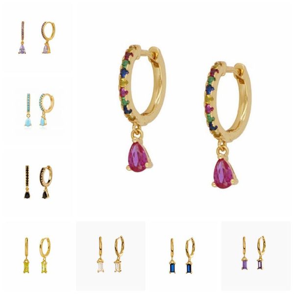 925 sterling silver sparking rainbow zircon korean earring hoops earring for lovers' woman girl pendientes brincos fine jewelry, Golden;silver
925 sterling silver sparking rainbow zircon korean earring hoops earring for lovers' woman girl pendientes brincos fine jewelry, Golden;silver
