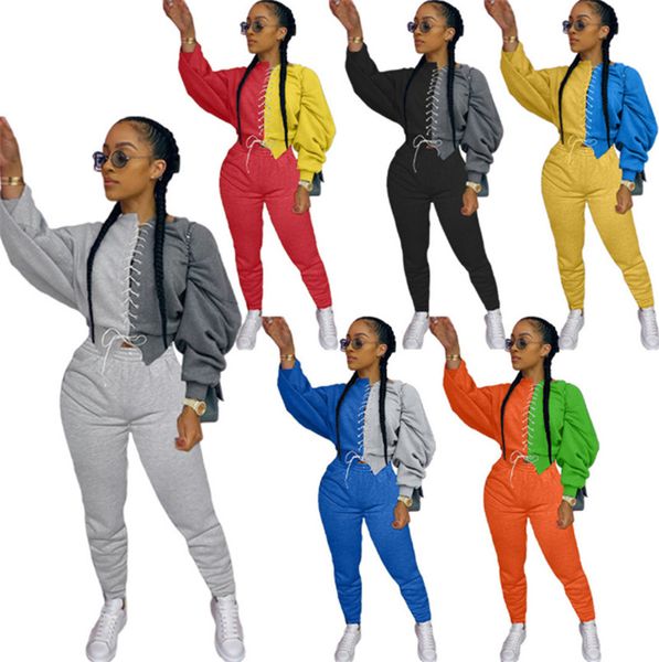 women panelled tracksuit hoodies 2 piece set long sleeve bandage shirtsleggings sports jogger suits winter casual outfits sportswear 3824, White
women panelled tracksuit hoodies 2 piece set long sleeve bandage shirtsleggings sports jogger suits winter casual outfits sportswear 3824, White