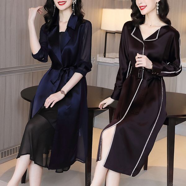 women's acetate satin dress autumn 2020 new korean lace-up high-end silk loose dress women's clothing, Black;white
women's acetate satin dress autumn 2020 new korean lace-up high-end silk loose dress women's clothing, Black;white