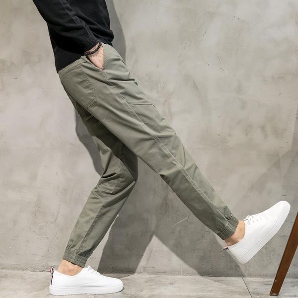 men's trousers slim-fit bib overall ankle banded pants straight leg slacks fashion loose-fitting small foot leggings pencil pants, Black
men's trousers slim-fit bib overall ankle banded pants straight leg slacks fashion loose-fitting small foot leggings pencil pants, Black