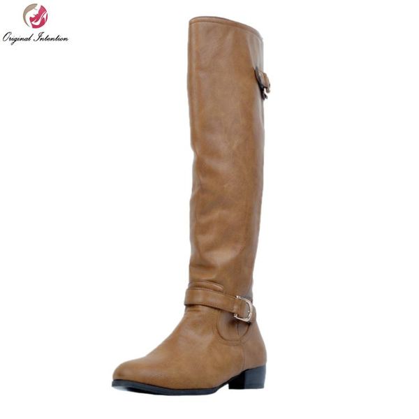 original intention fashion women knee high boots nice round toe square heels winter boots brown shoes woman plus us size 4-15, Black
original intention fashion women knee high boots nice round toe square heels winter boots brown shoes woman plus us size 4-15, Black