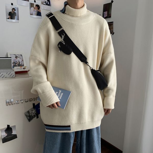 solid men sweaters 2020 autumn korean style turtlenck collar men's pullovers harajuku streetwear male clothing, White;black
solid men sweaters 2020 autumn korean style turtlenck collar men's pullovers harajuku streetwear male clothing, White;black