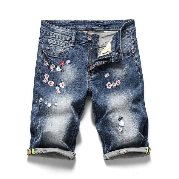 men's jeans 2021 summer thin men denim shorts embroidered personality are loose elastic 5 minutes of pants, Blue
men's jeans 2021 summer thin men denim shorts embroidered personality are loose elastic 5 minutes of pants, Blue