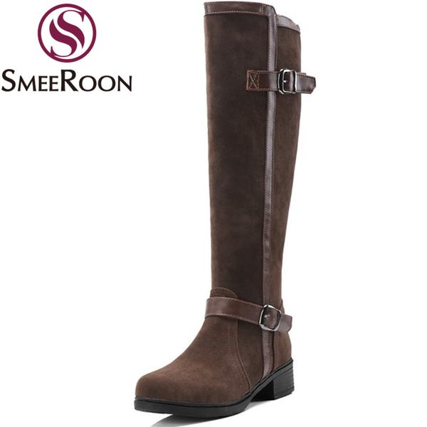 boots smeeroon buckle zipper knee high for women round toe simple keep warm winter thick low heels shoes woman, Black
boots smeeroon buckle zipper knee high for women round toe simple keep warm winter thick low heels shoes woman, Black
