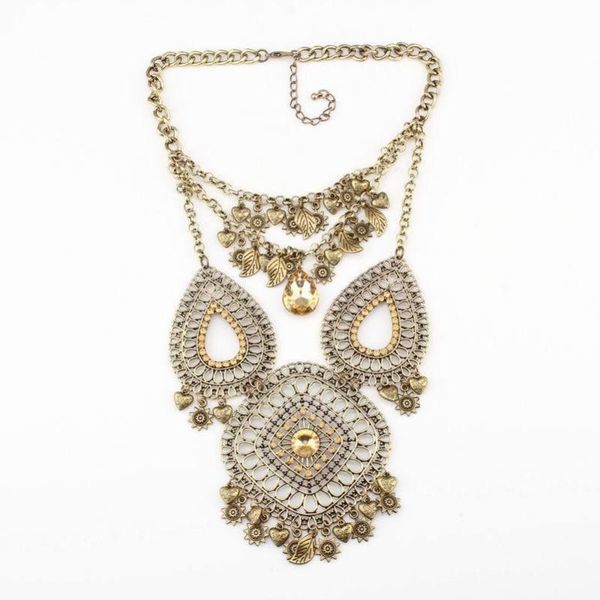 2020 wholesale new trendy vintage ethnic necklace gold color alloy chain crystal inlaid big statement chunky pendant necklace, Silver
2020 wholesale new trendy vintage ethnic necklace gold color alloy chain crystal inlaid big statement chunky pendant necklace, Silver