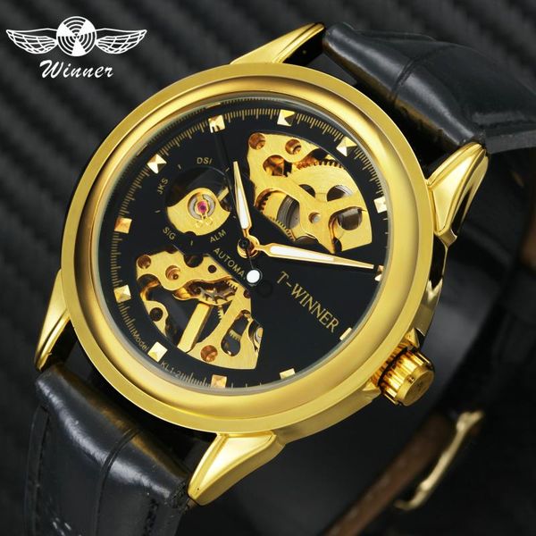 winner royal golden men's mechanical wristwatches skeleton crystal decoration dial leather band hand-wind watch, Slivery;brown
winner royal golden men's mechanical wristwatches skeleton crystal decoration dial leather band hand-wind watch, Slivery;brown