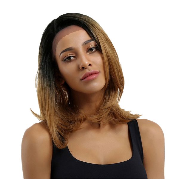 lady black gradient brown ombre парик, завитые волновой фронт шнурка полный парик средняя часть 16 дюймов - синтетический парик
lady black gradient brown ombre парик, завитые волновой фронт шнурка полный парик средняя часть 16 дюймов - синтетический парик