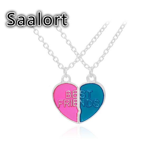 pendant necklaces 2pcs/set friends enamel necklace for women heart broken chain blue pink friendship choker jewelry gifts, Silver
pendant necklaces 2pcs/set friends enamel necklace for women heart broken chain blue pink friendship choker jewelry gifts, Silver