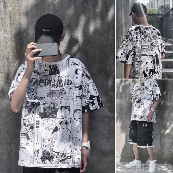 mens womens cartoon punk style harajuku clothes t-shirt loose and comfortable hip hop printing streetwear high street, White;black
mens womens cartoon punk style harajuku clothes t-shirt loose and comfortable hip hop printing streetwear high street, White;black
