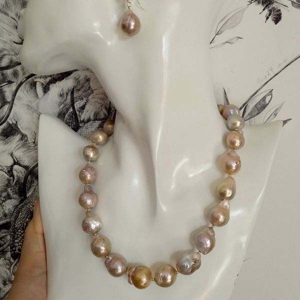 big baroque pearl necklace mixed colors choker 13-16mm natural freshwater party wedding jewelry for women gift, Silver
big baroque pearl necklace mixed colors choker 13-16mm natural freshwater party wedding jewelry for women gift, Silver