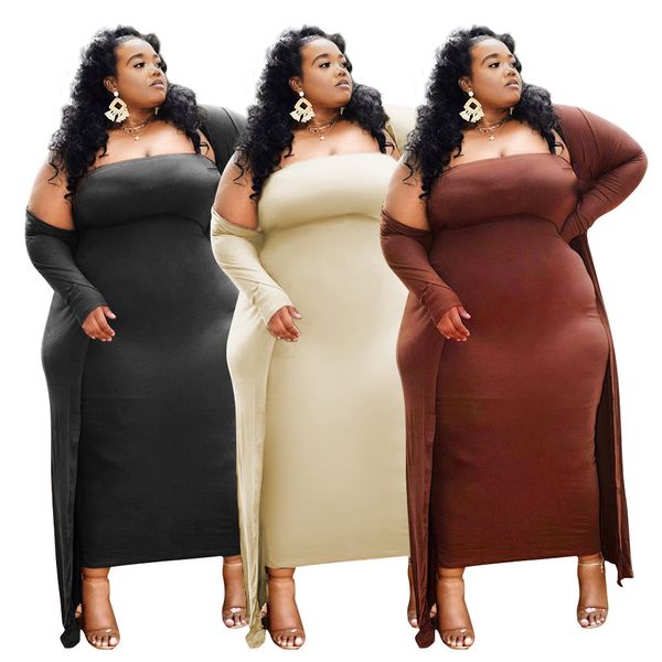 plus size women clothing solid dress sers two piece party dress 2021 new arrivals wholesale dress, Black
plus size women clothing solid dress sers two piece party dress 2021 new arrivals wholesale dress, Black