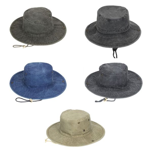 vintage washed denim cotton boonie hat wide brim sunscreen breathable outdoor fishing bucket cap with chin strap, Blue;gray
vintage washed denim cotton boonie hat wide brim sunscreen breathable outdoor fishing bucket cap with chin strap, Blue;gray