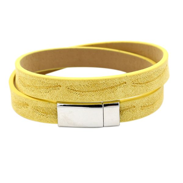 charm bracelets fashion embossed feather pattern pu leather multi-layer bracelet men and women vintage wide cuff bangles buckle wristband br, Golden;silver
charm bracelets fashion embossed feather pattern pu leather multi-layer bracelet men and women vintage wide cuff bangles buckle wristband br, Golden;silver