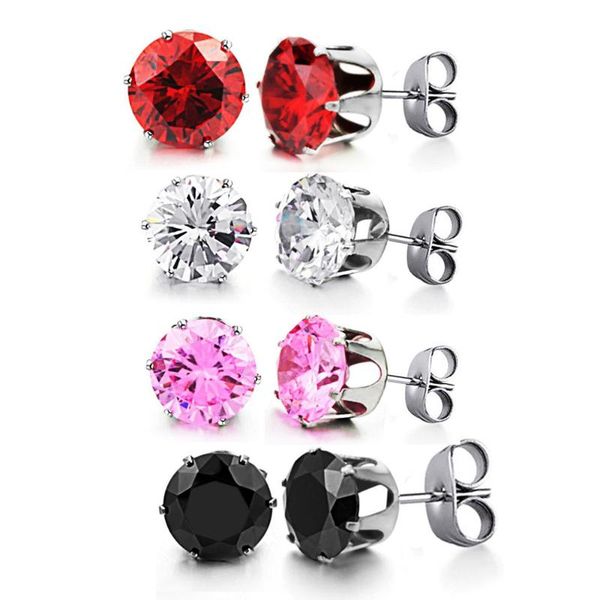 multi prongs 6mm stainless steel fashion cz zircon crystal stud earrings for women, Golden;silver
multi prongs 6mm stainless steel fashion cz zircon crystal stud earrings for women, Golden;silver