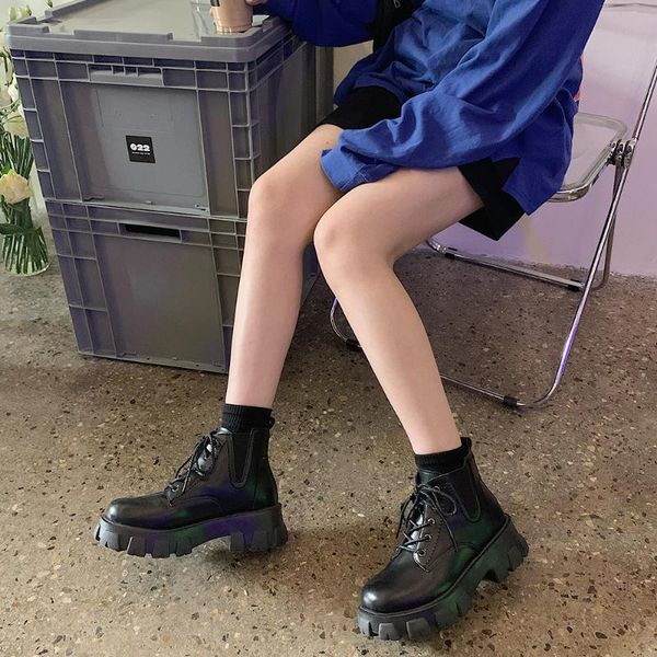 brand women's shoes autumn boots lace up booties ladies round toe boots-women fashion rubber med lolita ankle 2020 rock rome, Black
brand women's shoes autumn boots lace up booties ladies round toe boots-women fashion rubber med lolita ankle 2020 rock rome, Black