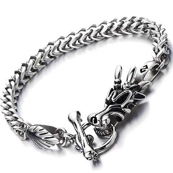 men vintage punk bracelet dragon stainless steel bracelet & bangle male accessory hip hop party rock jewelry, Black
men vintage punk bracelet dragon stainless steel bracelet & bangle male accessory hip hop party rock jewelry, Black