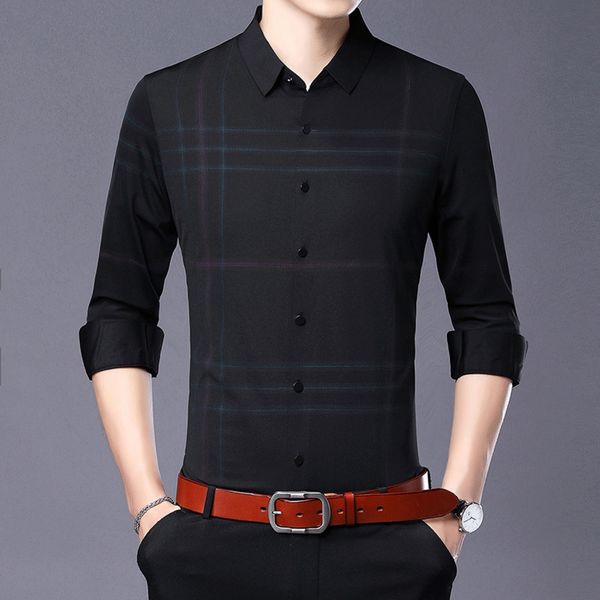 2020 autumn and winter new silk men's silk long-sleeved middle-aged plaid casual men's fashion shirt inch shirt 230qx, Blue
2020 autumn and winter new silk men's silk long-sleeved middle-aged plaid casual men's fashion shirt inch shirt 230qx, Blue