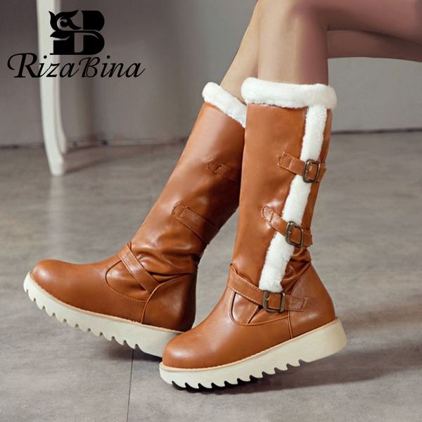 rizabina 2020 thick bottom women winter knee high boots plush fur warm buckle daily boots keep warm botas footwear size 34-43, Black
rizabina 2020 thick bottom women winter knee high boots plush fur warm buckle daily boots keep warm botas footwear size 34-43, Black