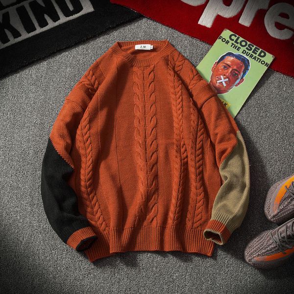 men's sweaters men o-neck patchwork 2021 autumn korean style pullovers man streetwear harajuku casual clothing, White;black
men's sweaters men o-neck patchwork 2021 autumn korean style pullovers man streetwear harajuku casual clothing, White;black