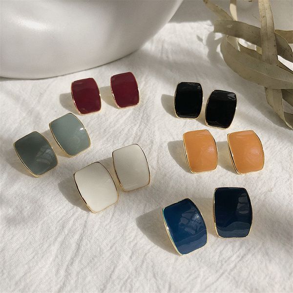 stud personality color dripping oil geometric square earrings simple multicolor zinc alloy women aretes de mujer, Golden;silver
stud personality color dripping oil geometric square earrings simple multicolor zinc alloy women aretes de mujer, Golden;silver