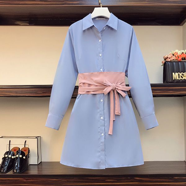 casual dresses plus size shirt dress 2021 autumn belt bow long sleeve chiffon patchwork button lapel short women's clothing, Black;gray
casual dresses plus size shirt dress 2021 autumn belt bow long sleeve chiffon patchwork button lapel short women's clothing, Black;gray