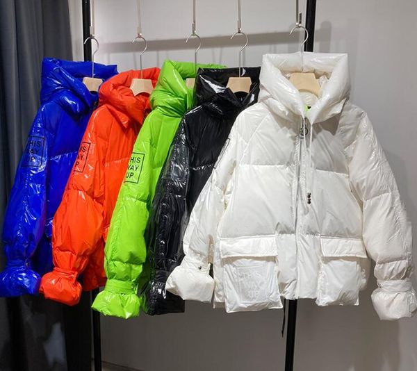 2020 new fashion down coat thick winter glossy women hooded parka quality white duck down jacket female loose outerwear warm, Black
2020 new fashion down coat thick winter glossy women hooded parka quality white duck down jacket female loose outerwear warm, Black