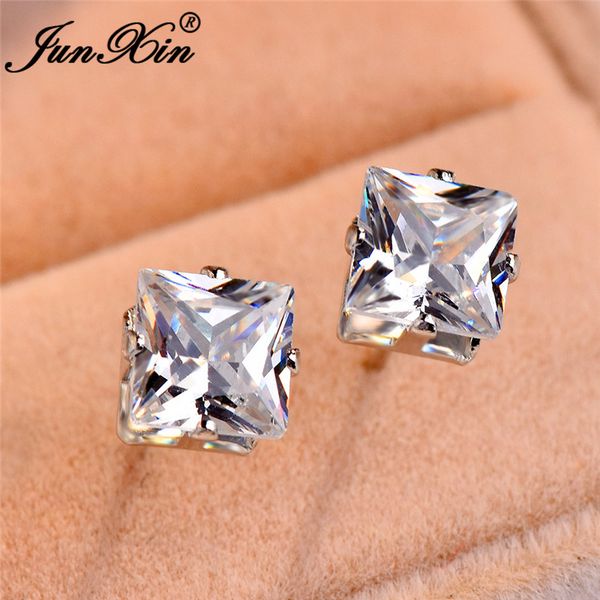 junxin small square stud earrings for women silver color white black blue purple rainbow fire zircon earrings female earing, Golden;silver
junxin small square stud earrings for women silver color white black blue purple rainbow fire zircon earrings female earing, Golden;silver