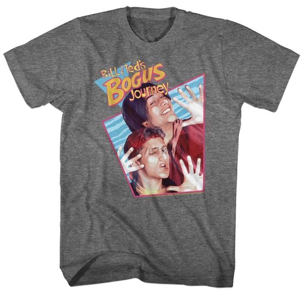 bill and ted men short sleeve t-shirt graphite heather bogus rhombus w cool casual pride t shirt men new