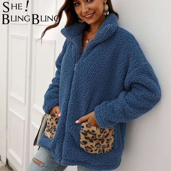 sheblingbling warm women winter fluffy faux fur coat leopard print pockets jacket zipper long sleeve casual loose female outwear, Black
sheblingbling warm women winter fluffy faux fur coat leopard print pockets jacket zipper long sleeve casual loose female outwear, Black