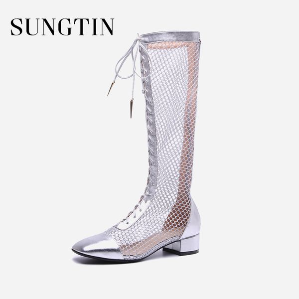 sungtin new arrival summer mesh long boots women med heel square toe moto riding boots woman casual knee-high high quality, Black
sungtin new arrival summer mesh long boots women med heel square toe moto riding boots woman casual knee-high high quality, Black