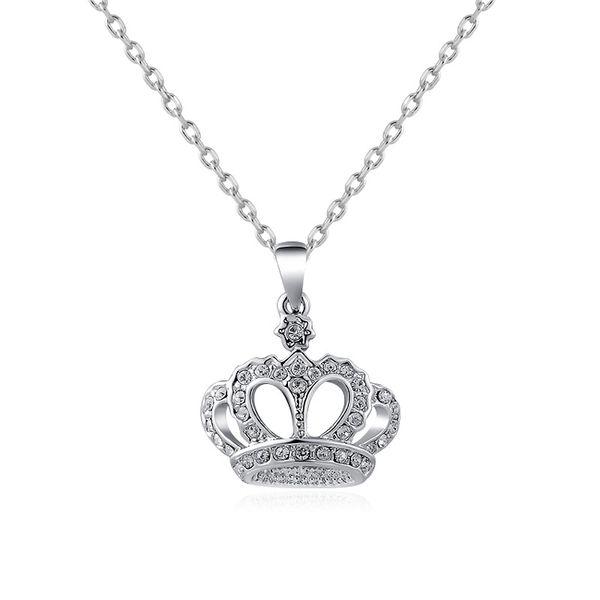 new fashion crystal necklace noble crown pendant necklaces for women girls wedding jewelry accessories, Silver
new fashion crystal necklace noble crown pendant necklaces for women girls wedding jewelry accessories, Silver