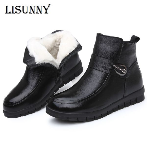lisunny 2020 new winter female flat boot woman wool boot genuine leather natural warm snow boots soft bottom mother shoes, Black
lisunny 2020 new winter female flat boot woman wool boot genuine leather natural warm snow boots soft bottom mother shoes, Black