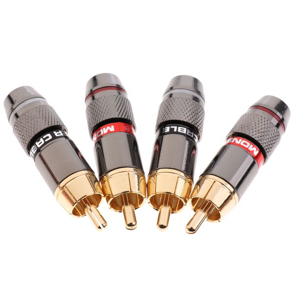 4x corrosion-resistant gold-plated connectors banana plugs for audio video
4x corrosion-resistant gold-plated connectors banana plugs for audio video