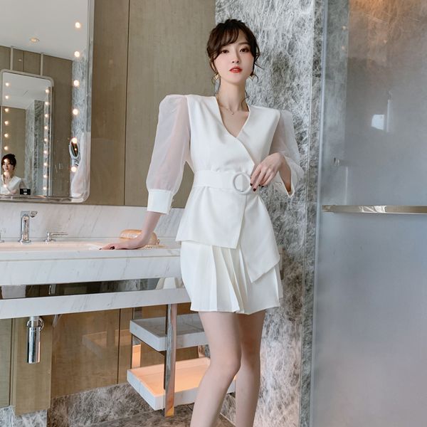 women's tracksuits woman elegant two piece set 2021 spring autumn puff sleeve blazer with belt and pants ladies white causal 2 streetwe, Gray
women's tracksuits woman elegant two piece set 2021 spring autumn puff sleeve blazer with belt and pants ladies white causal 2 streetwe, Gray
