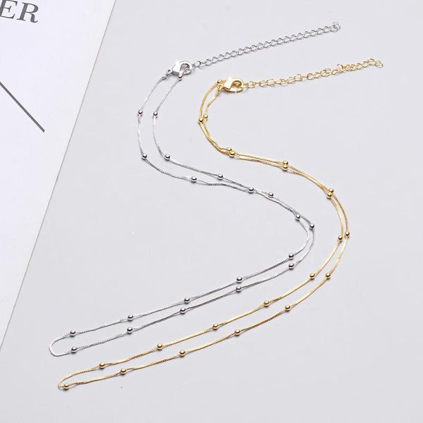 chains 5pcs/lot women and men beads ball necklace chain brass for diy jewelry making gift, Silver
chains 5pcs/lot women and men beads ball necklace chain brass for diy jewelry making gift, Silver