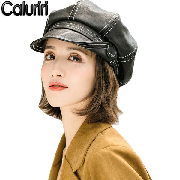 stingy brim hats caluriri winter pu hat leather button octagonal fashion wild literary british retro beret painter, Blue;gray
stingy brim hats caluriri winter pu hat leather button octagonal fashion wild literary british retro beret painter, Blue;gray