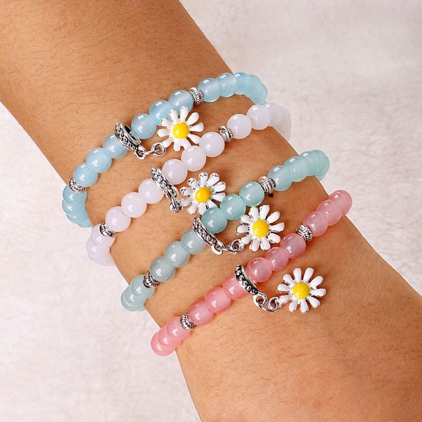 natural beads bracelets crystal sunflower daisy chamomile charms bracelet for women jewelry gift wholesale, Golden;silver
natural beads bracelets crystal sunflower daisy chamomile charms bracelet for women jewelry gift wholesale, Golden;silver